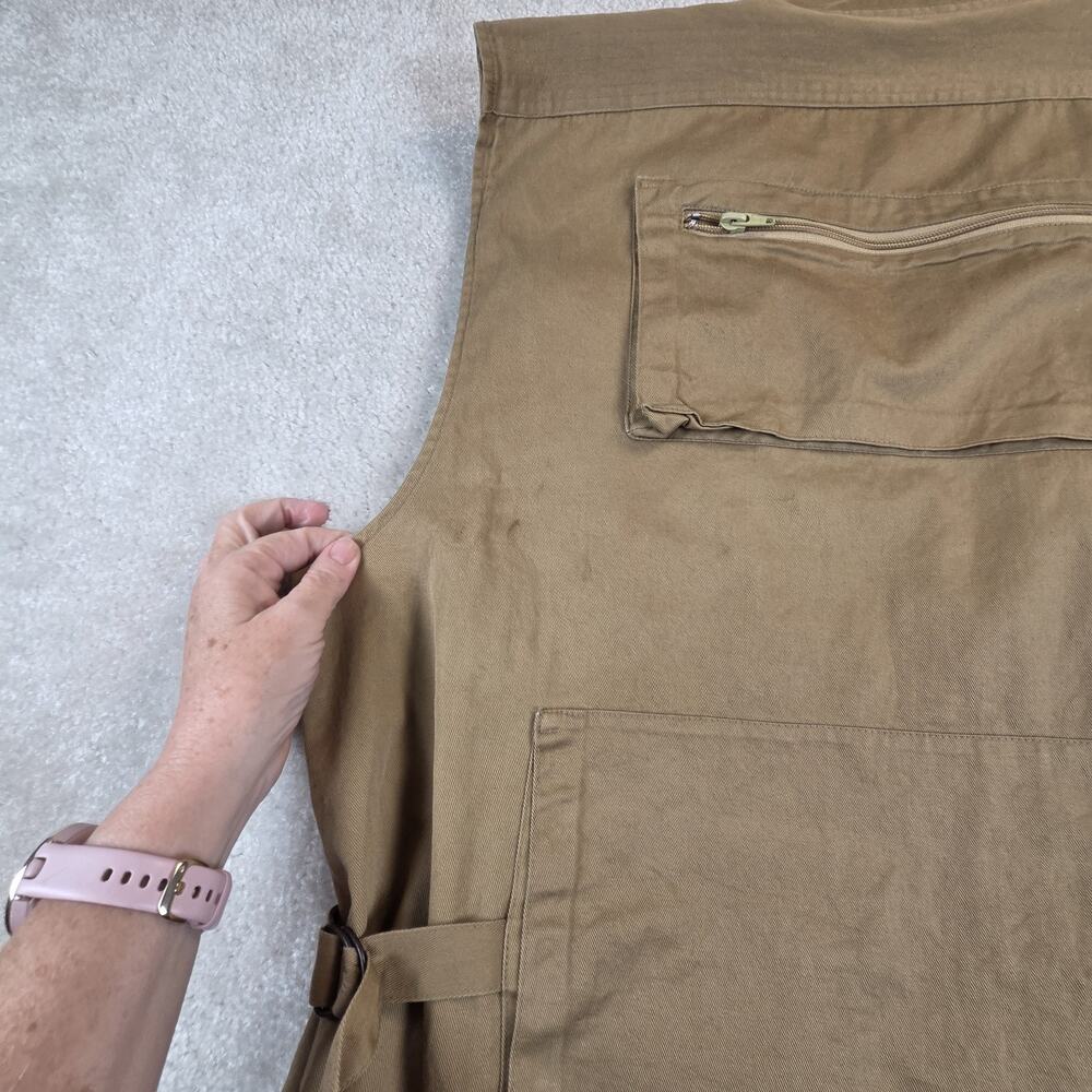 Vtg Fuji Photo Film USA Photographer Vest Multi Pocket Utility Khaki Camera XL - Picture 8 of 8